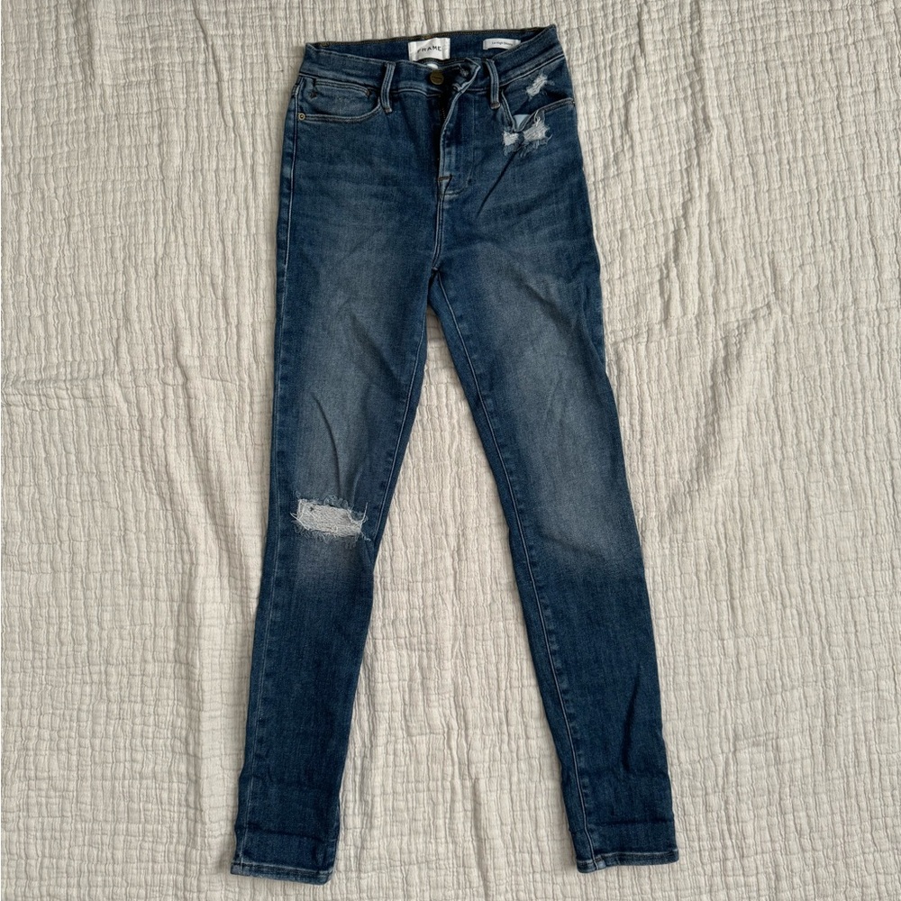 FRAME Le High Skinny Medium Wash Skinny Jeans size 26
